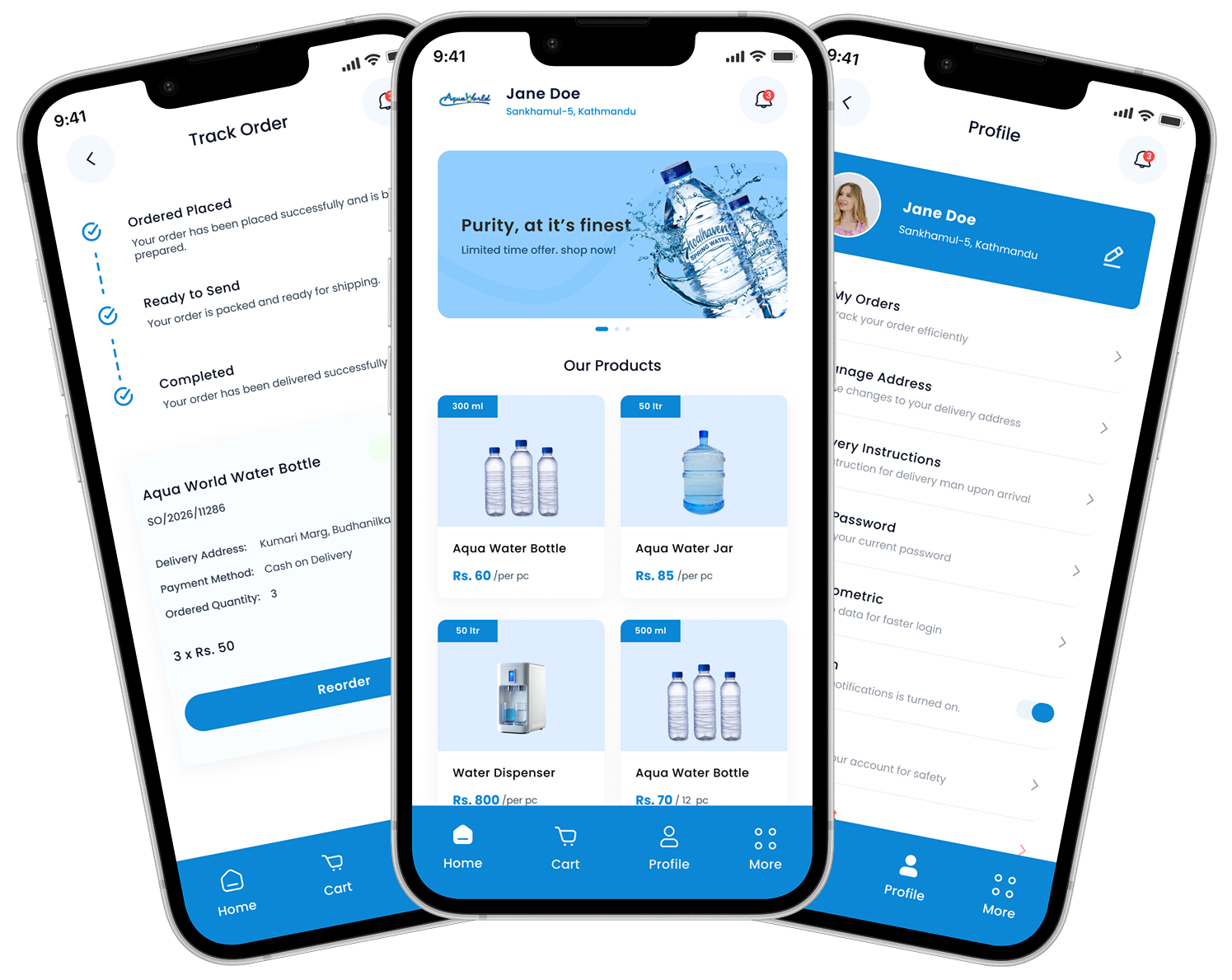 AquaWorld App Screens