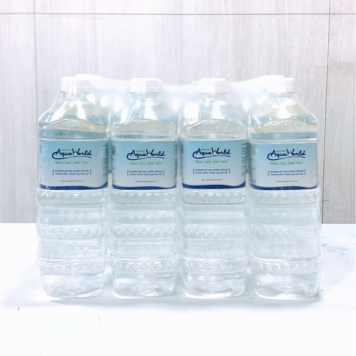 Aqua World 1000 ml Bottled Water - 12 Count